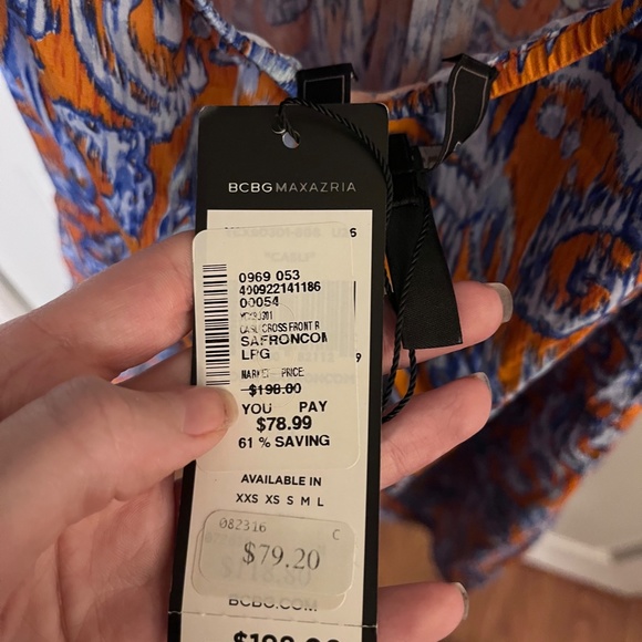 NWT BCBGMaxAzria Tie Halter L Romper with Pockets and Elastic Waist - Picture 8 of 9